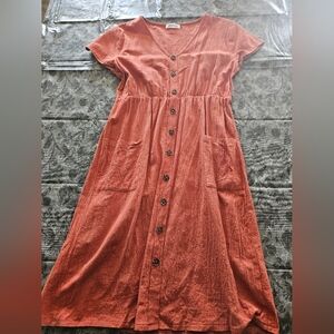 Orange dress WITH POCKETS